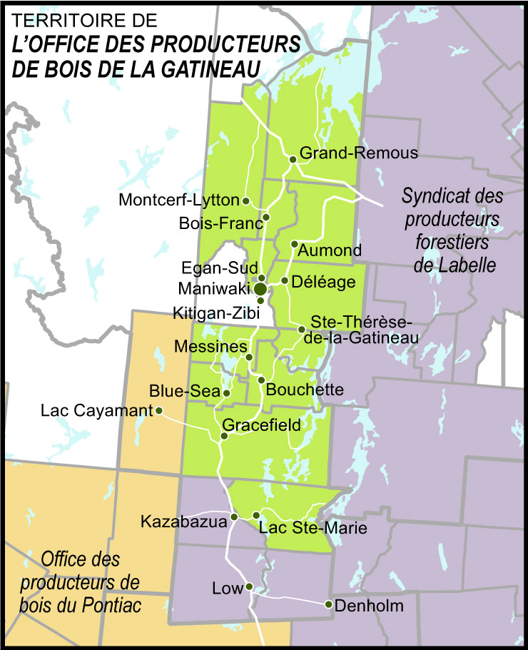 Carte du territoire de l'OPBG